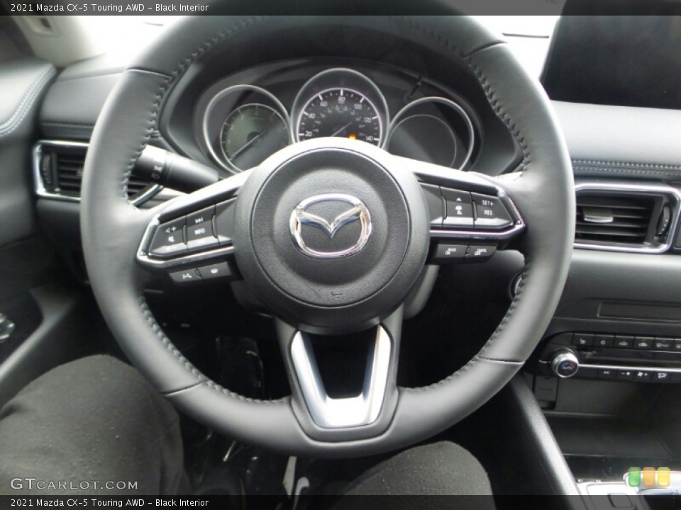 Black Interior Steering Wheel for the 2021 Mazda CX-5 Touring AWD #140551206