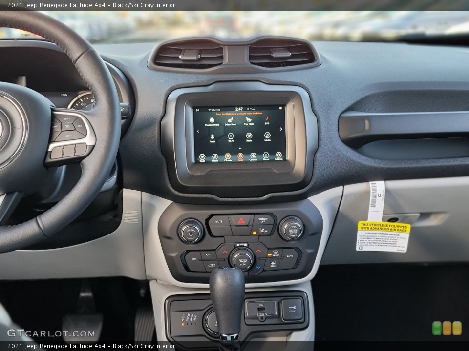 Black/Ski Gray Interior Controls for the 2021 Jeep Renegade Latitude 4x4 #140557288