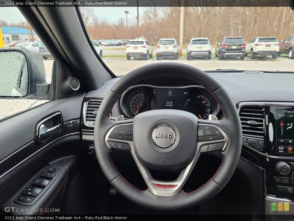Ruby Red/Black Interior Steering Wheel for the 2021 Jeep Grand Cherokee Trailhawk 4x4 #140557915