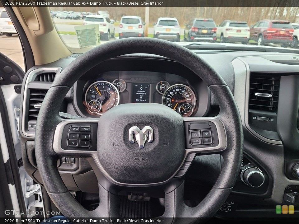 Black/Diesel Gray Interior Steering Wheel for the 2020 Ram 3500 Tradesman Regular Cab 4x4 Dump Truck #140558356