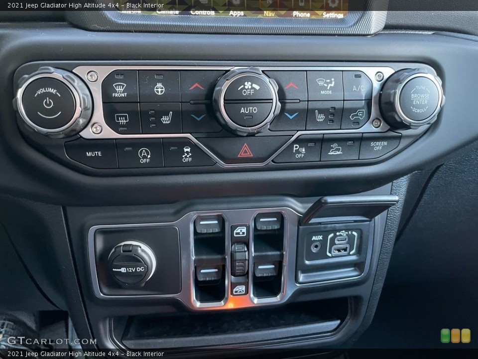 Black Interior Controls for the 2021 Jeep Gladiator High Altitude 4x4 #140560891