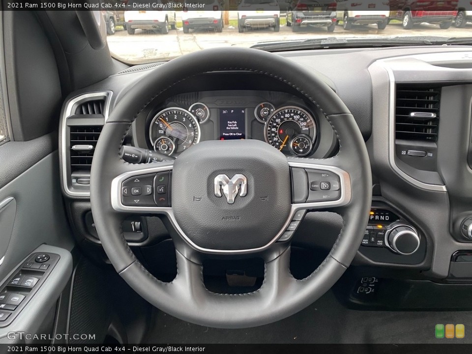Diesel Gray/Black Interior Steering Wheel for the 2021 Ram 1500 Big Horn Quad Cab 4x4 #140560968