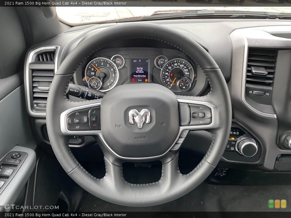 Diesel Gray/Black Interior Steering Wheel for the 2021 Ram 1500 Big Horn Quad Cab 4x4 #140563813