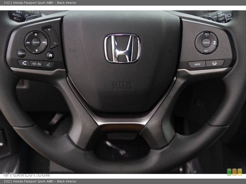 Black Interior Steering Wheel for the 2021 Honda Passport Sport AWD #140564386
