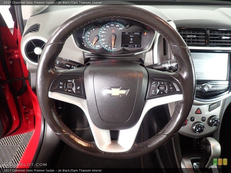 Jet Black/Dark Titanium Interior Steering Wheel for the 2017 Chevrolet Sonic Premier Sedan #140574048