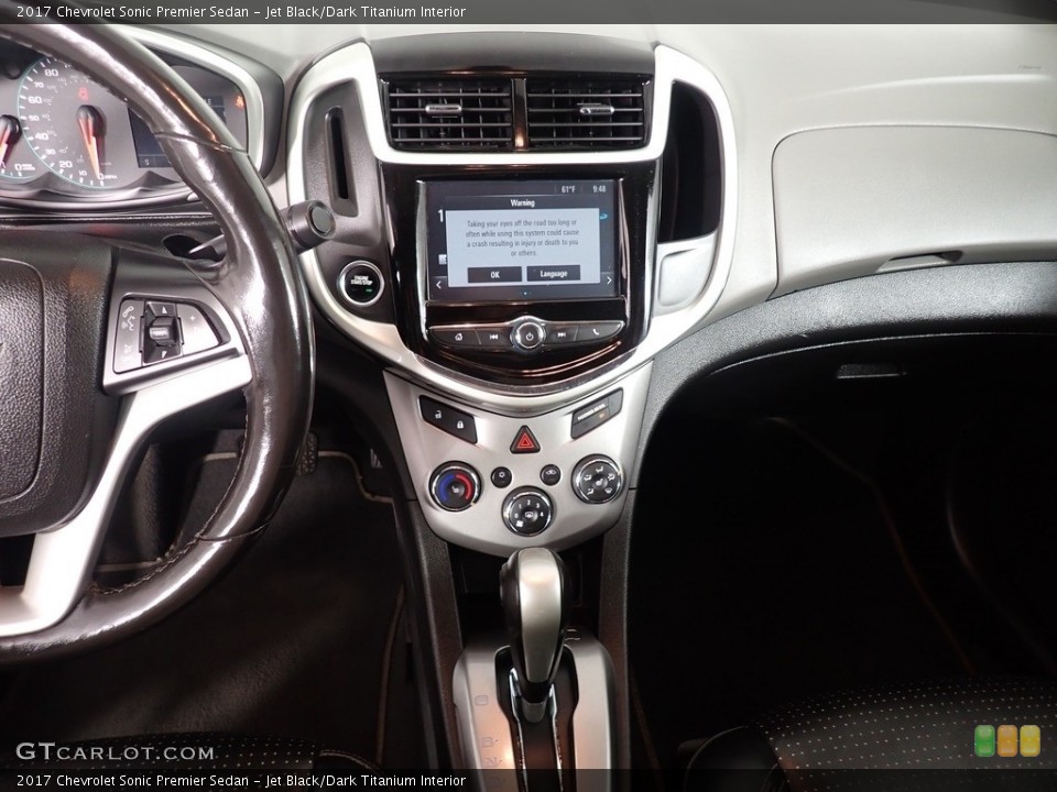 Jet Black/Dark Titanium Interior Controls for the 2017 Chevrolet Sonic Premier Sedan #140574075