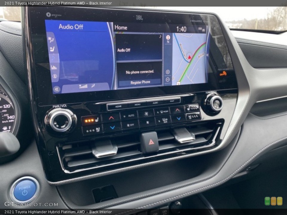 Black Interior Controls for the 2021 Toyota Highlander Hybrid Platinum AWD #140574870