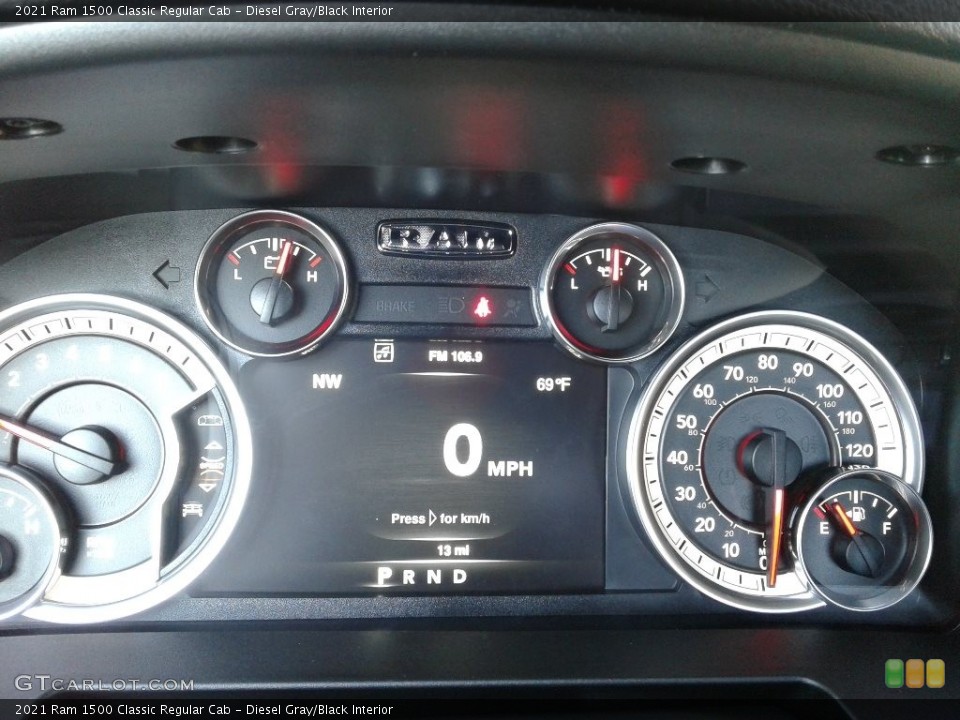 Diesel Gray/Black Interior Gauges for the 2021 Ram 1500 Classic Regular Cab #140580522