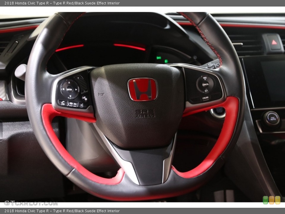 Type R Red/Black Suede Effect Interior Steering Wheel for the 2018 Honda Civic Type R #140582769