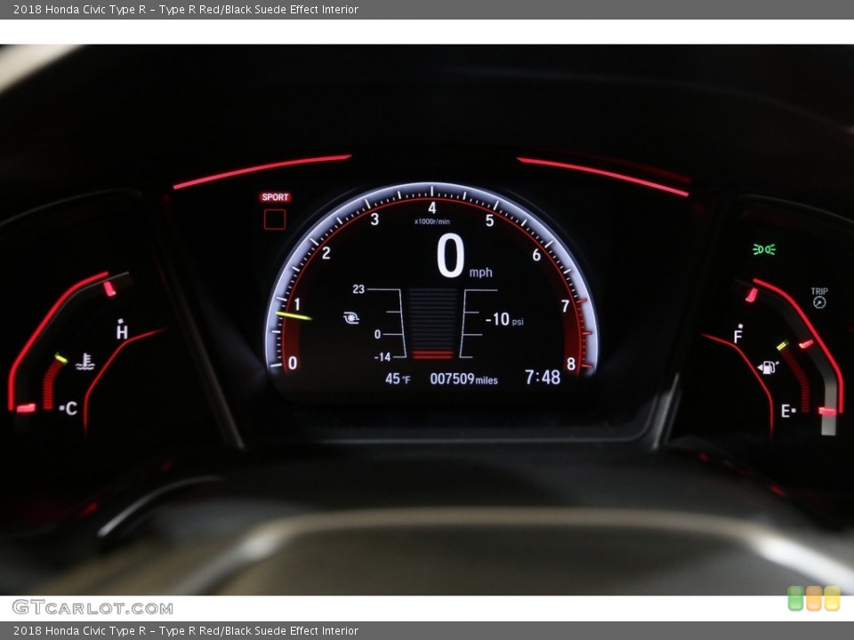 Type R Red/Black Suede Effect Interior Gauges for the 2018 Honda Civic Type R #140582781