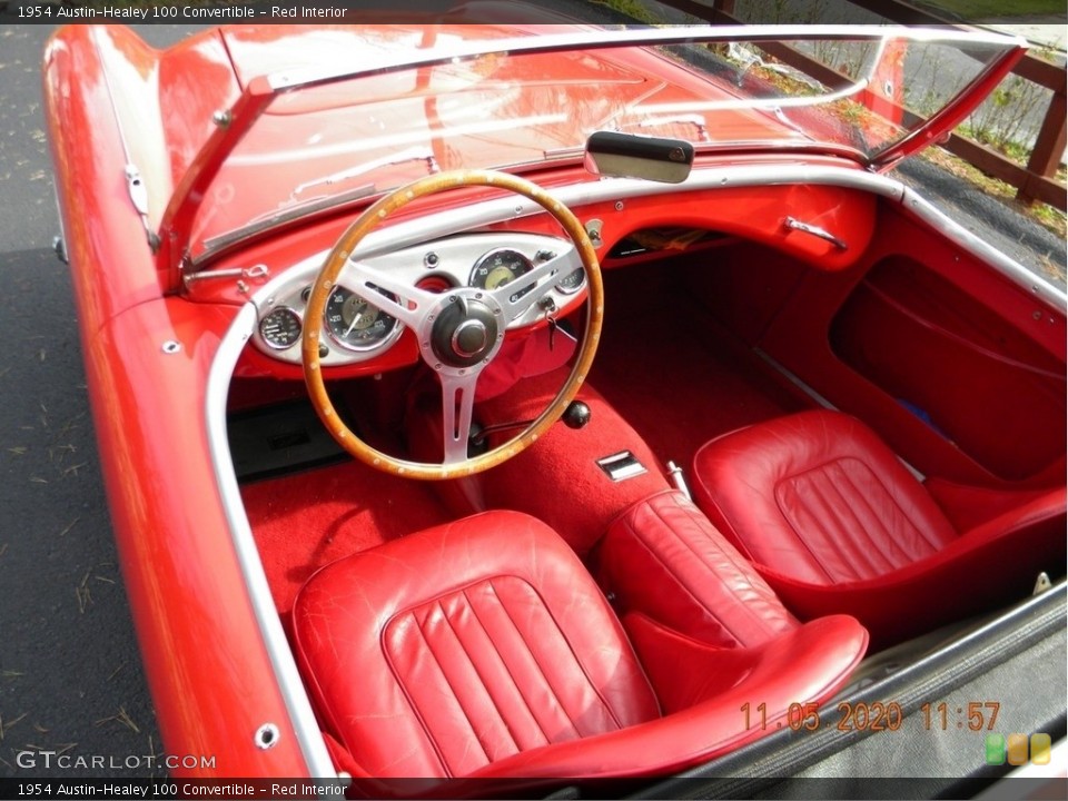 Red Interior Photo for the 1954 Austin-Healey 100 Convertible #140583810
