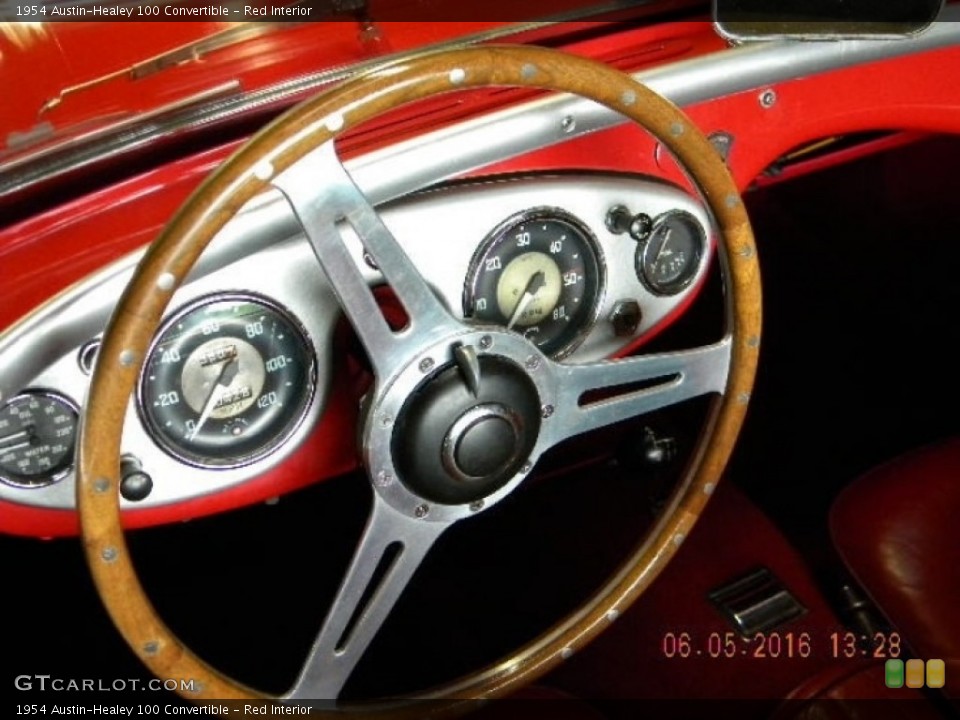 Red Interior Steering Wheel for the 1954 Austin-Healey 100 Convertible #140583840