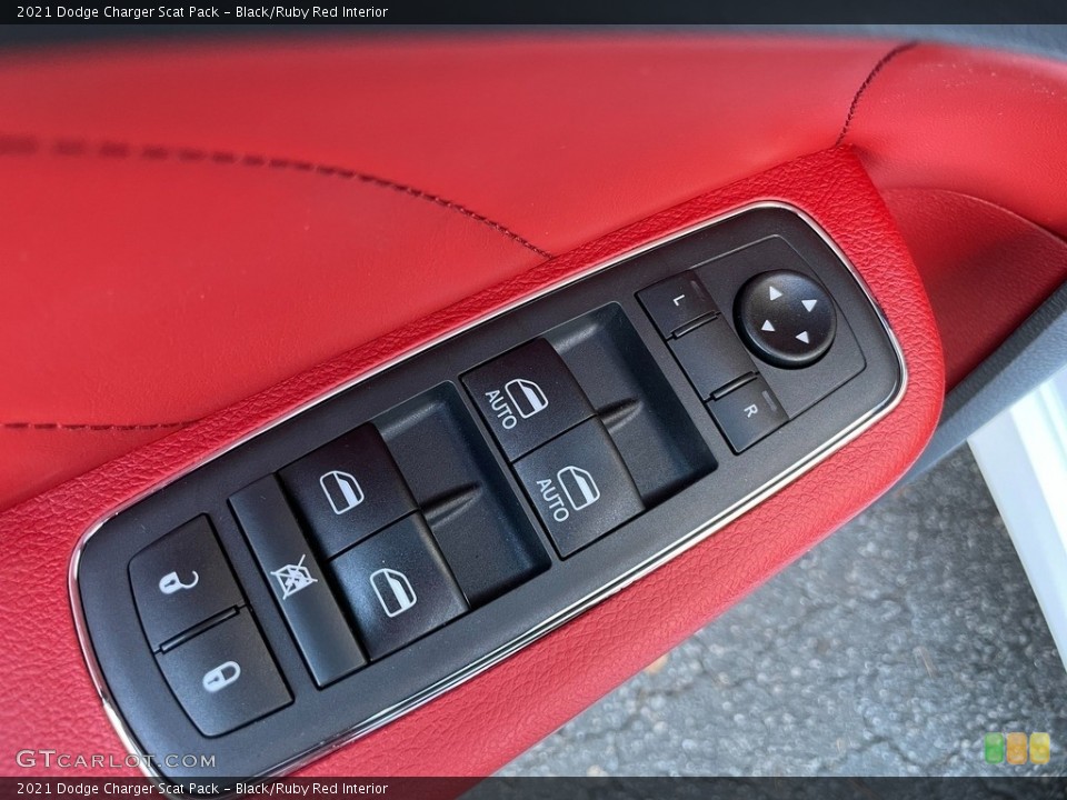 Black/Ruby Red Interior Controls for the 2021 Dodge Charger Scat Pack #140585763