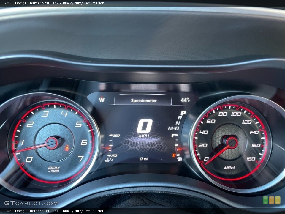 Black/Ruby Red Interior Gauges for the 2021 Dodge Charger Scat Pack #140585949