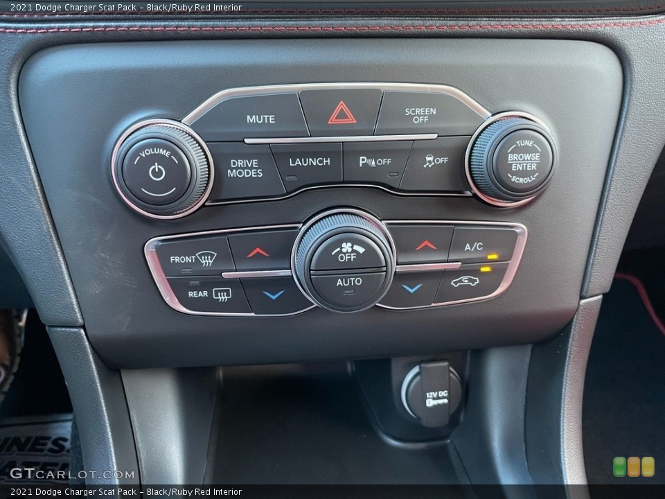 Black/Ruby Red Interior Controls for the 2021 Dodge Charger Scat Pack #140586036