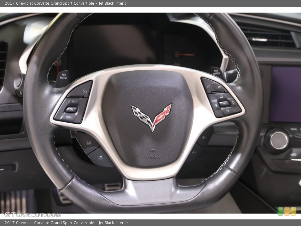 Jet Black Interior Steering Wheel for the 2017 Chevrolet Corvette Grand Sport Convertible #140588562