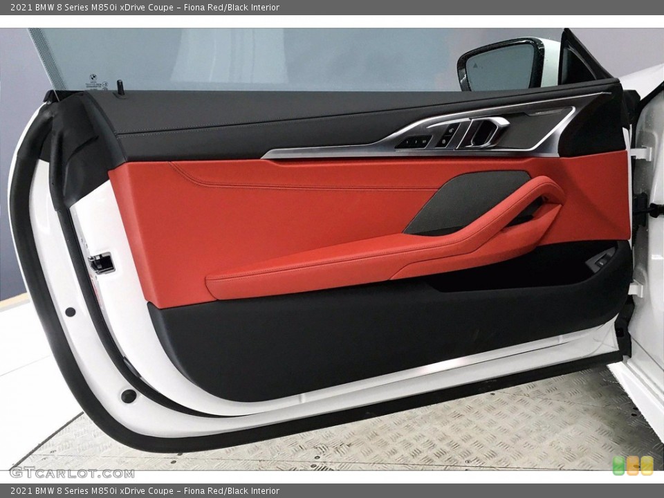 Fiona Red/Black Interior Door Panel for the 2021 BMW 8 Series M850i xDrive Coupe #140593857