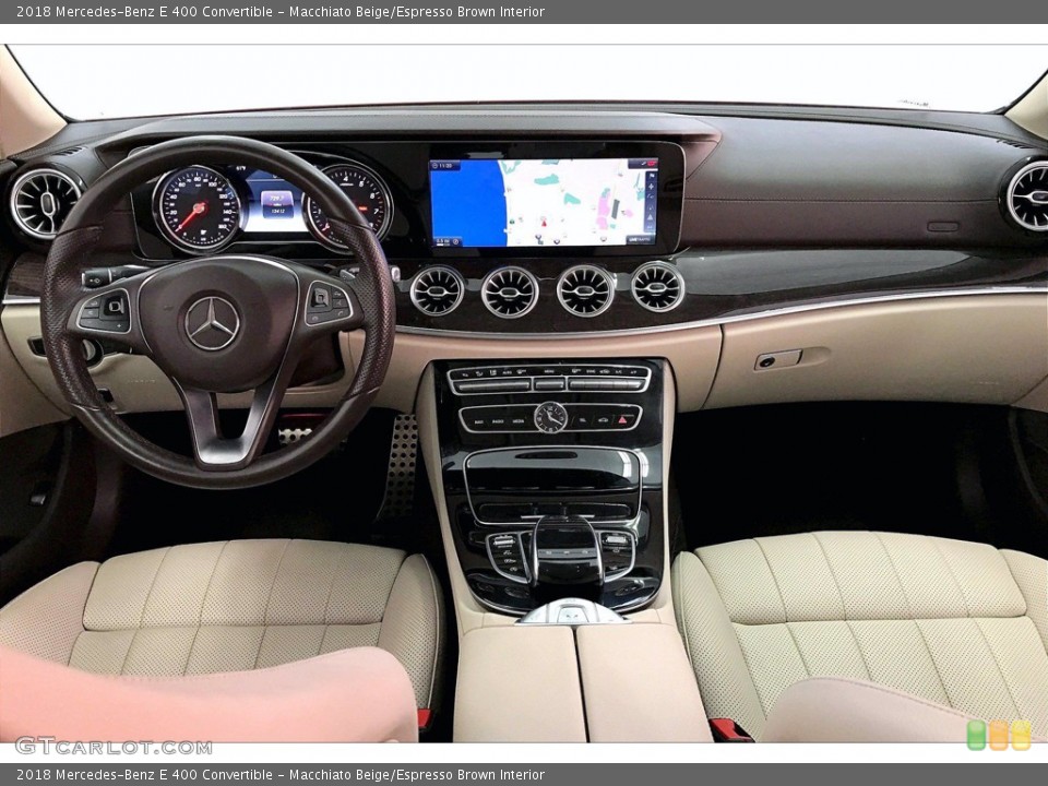 Macchiato Beige/Espresso Brown Interior Dashboard for the 2018 Mercedes-Benz E 400 Convertible #140597326