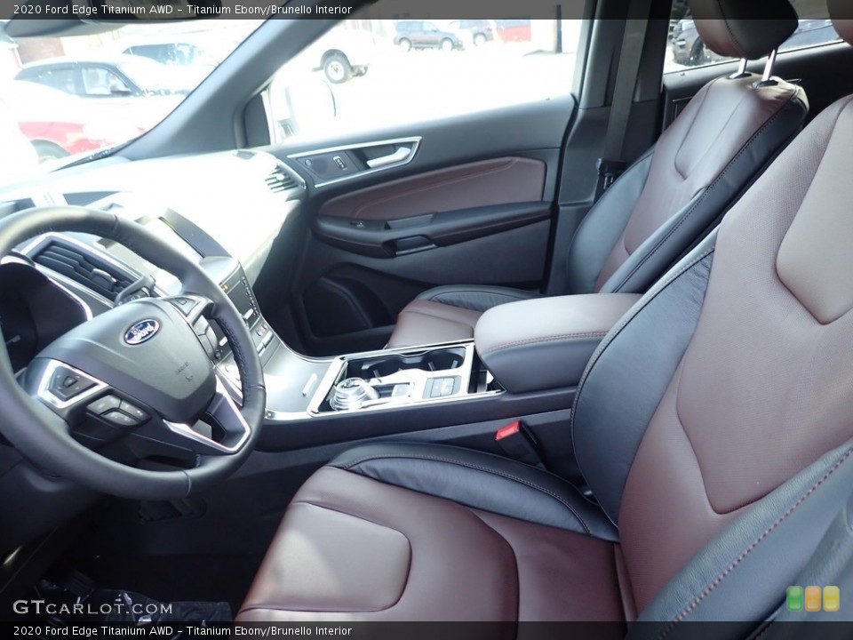 Titanium Ebony/Brunello Interior Front Seat for the 2020 Ford Edge Titanium AWD #140599455