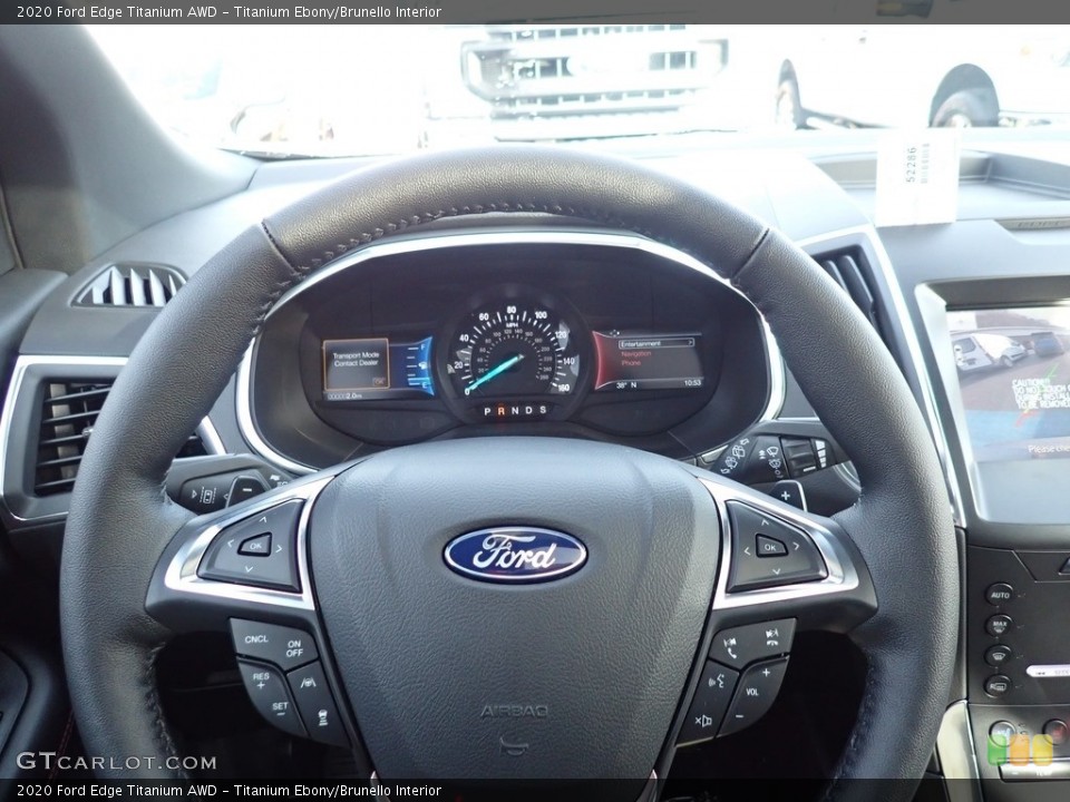 Titanium Ebony/Brunello Interior Steering Wheel for the 2020 Ford Edge Titanium AWD #140599615