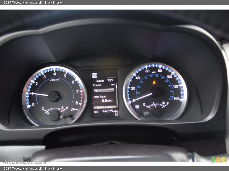 Black Interior Gauges for the 2017 Toyota Highlander LE #140600446