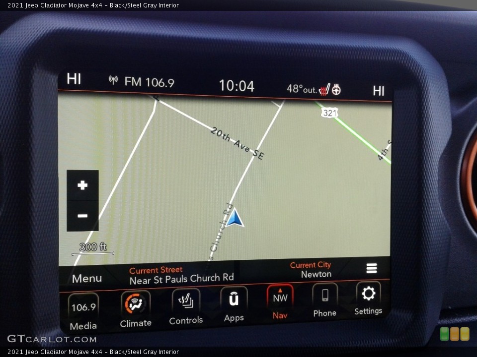 Black/Steel Gray Interior Navigation for the 2021 Jeep Gladiator Mojave 4x4 #140600839