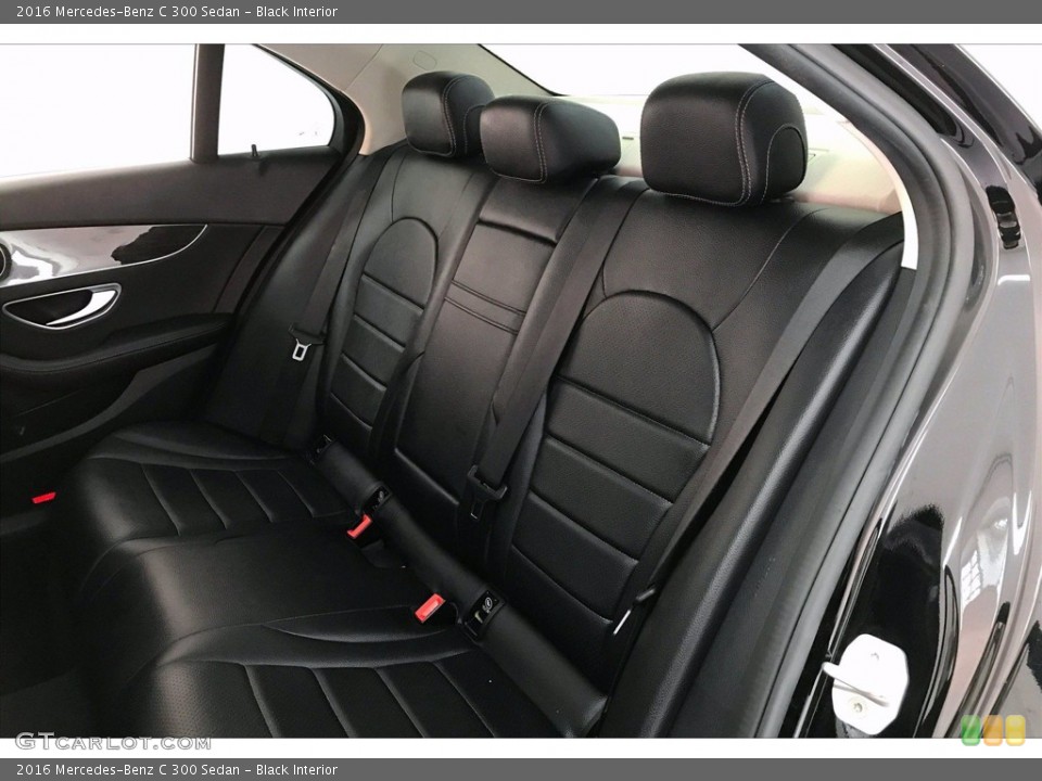 Black Interior Rear Seat for the 2016 Mercedes-Benz C 300 Sedan #140613628