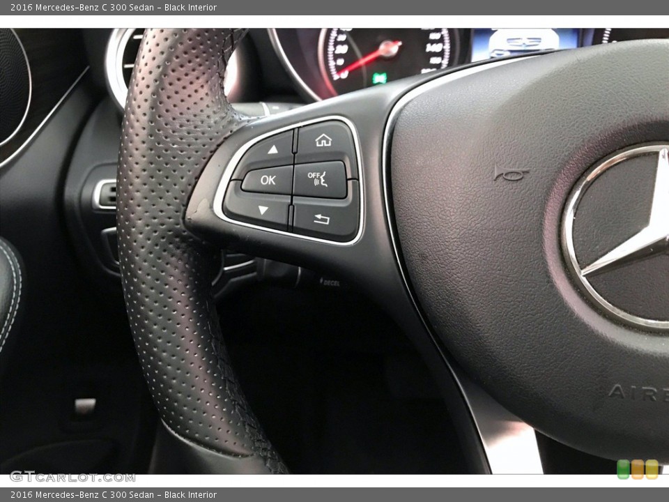 Black Interior Steering Wheel for the 2016 Mercedes-Benz C 300 Sedan #140613700