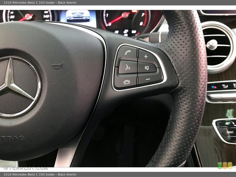 Black Interior Steering Wheel for the 2016 Mercedes-Benz C 300 Sedan #140613727