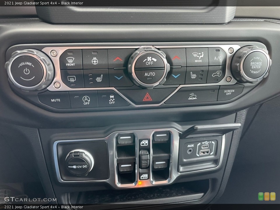 Black Interior Controls for the 2021 Jeep Gladiator Sport 4x4 #140613922