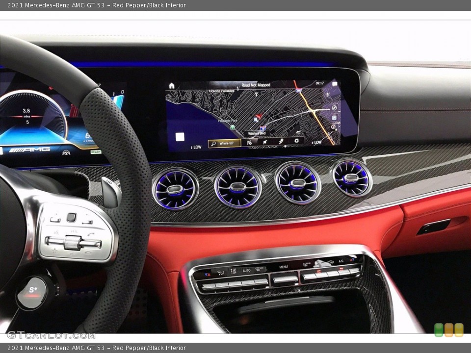 Red Pepper/Black Interior Navigation for the 2021 Mercedes-Benz AMG GT 53 #140618095