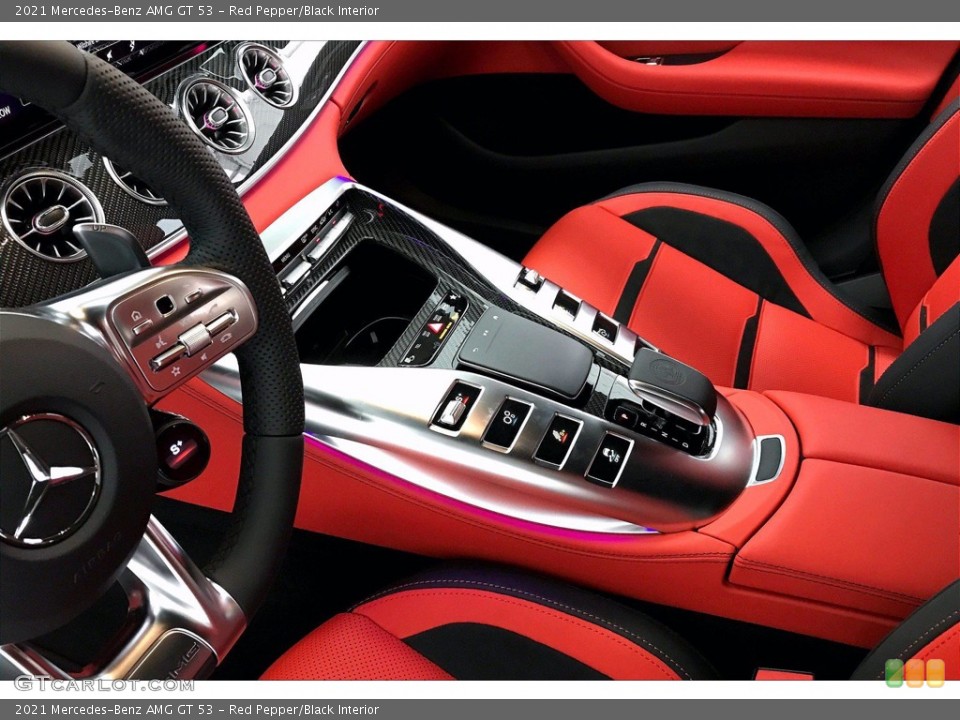 Red Pepper/Black Interior Controls for the 2021 Mercedes-Benz AMG GT 53 #140618113
