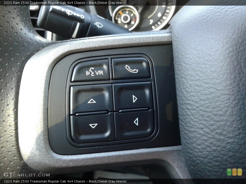 Black/Diesel Gray Interior Steering Wheel for the 2020 Ram 2500 Tradesman Regular Cab 4x4 Chassis #140619922