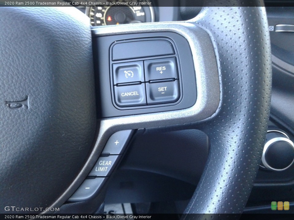 Black/Diesel Gray Interior Steering Wheel for the 2020 Ram 2500 Tradesman Regular Cab 4x4 Chassis #140619949