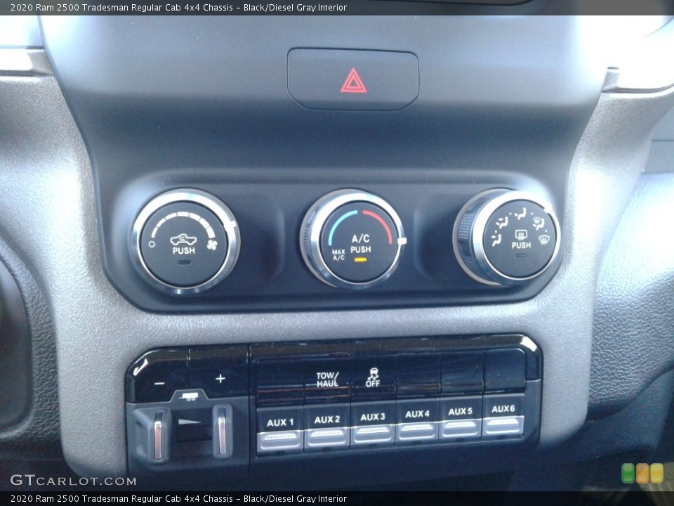 Black/Diesel Gray Interior Controls for the 2020 Ram 2500 Tradesman Regular Cab 4x4 Chassis #140620048