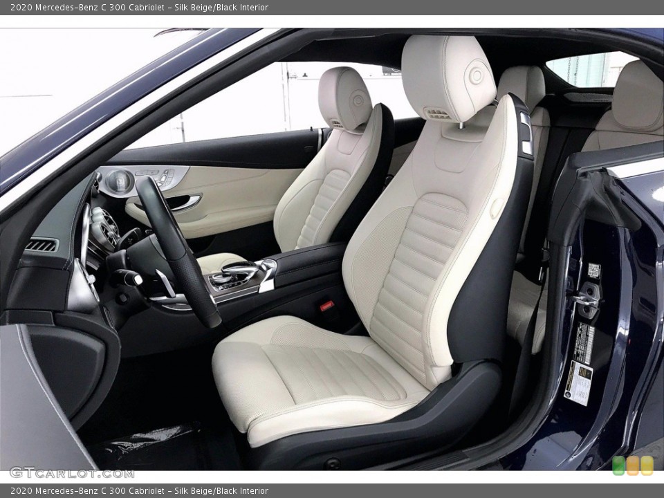 Silk Beige/Black Interior Front Seat for the 2020 Mercedes-Benz C 300 Cabriolet #140620084