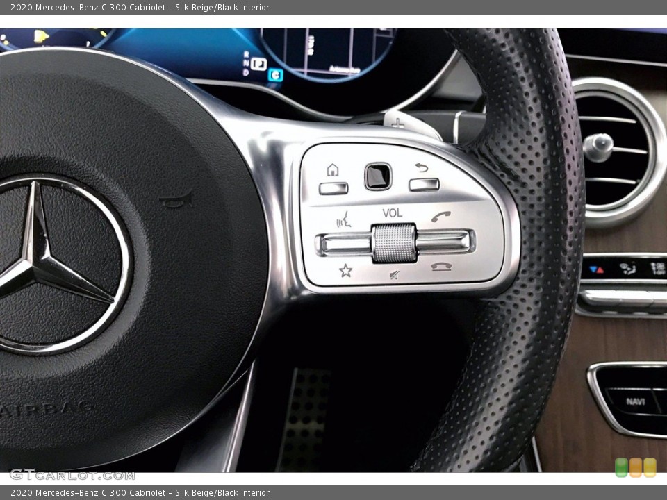Silk Beige/Black Interior Steering Wheel for the 2020 Mercedes-Benz C 300 Cabriolet #140620192