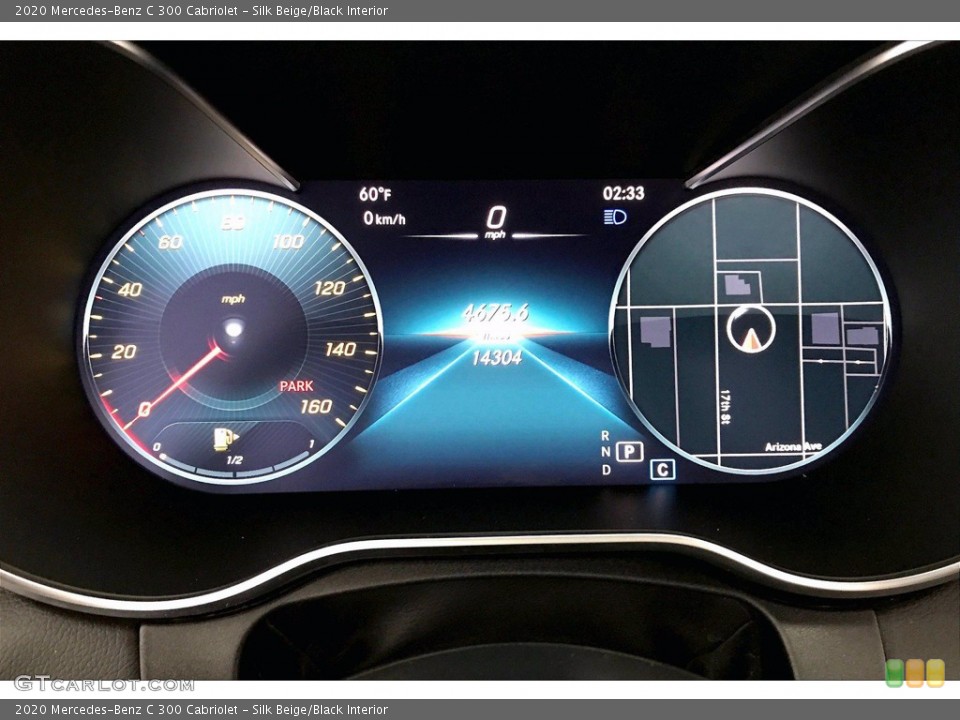 Silk Beige/Black Interior Gauges for the 2020 Mercedes-Benz C 300 Cabriolet #140620213