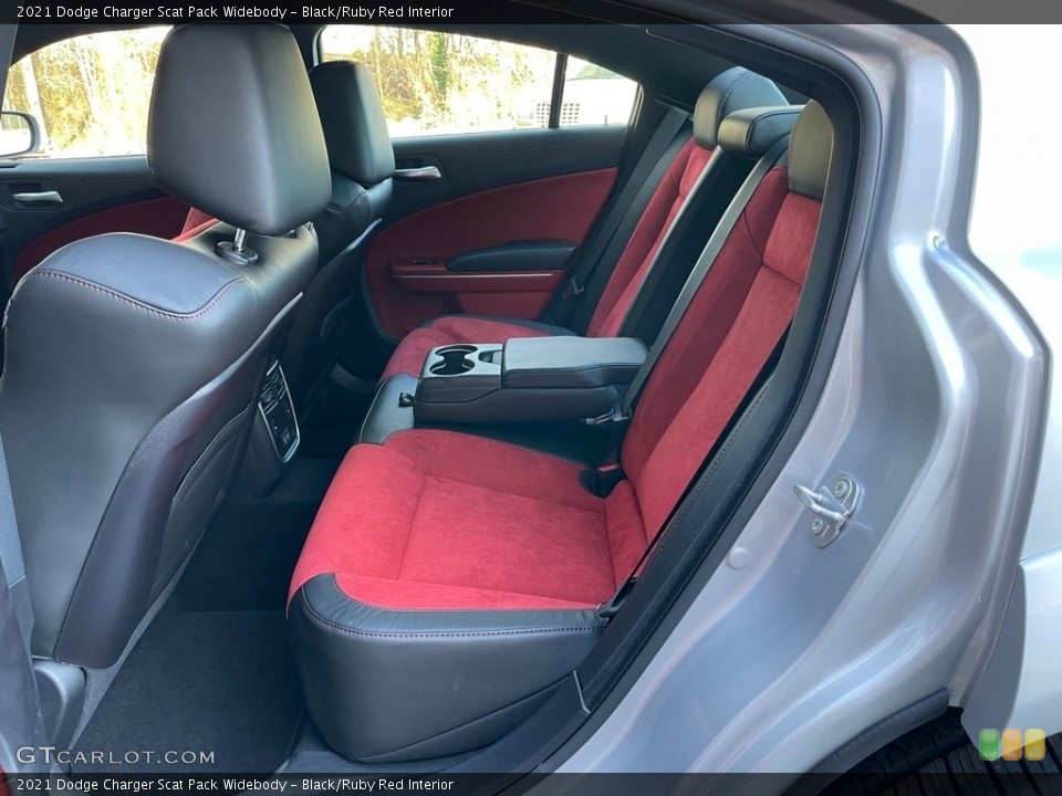 Black/Ruby Red Interior Rear Seat for the 2021 Dodge Charger Scat Pack Widebody #140621878