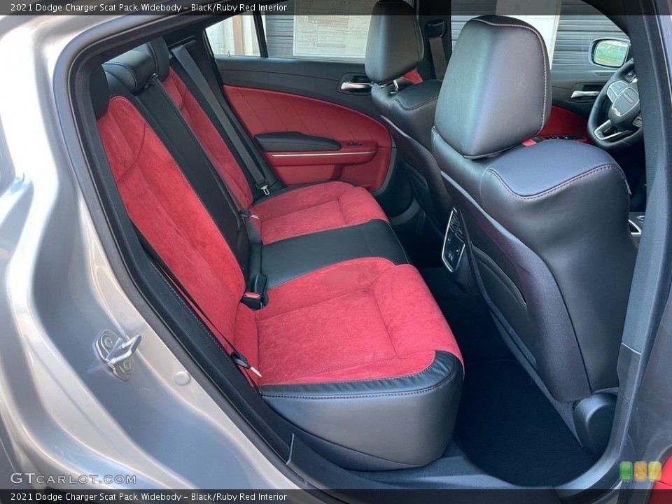 Black/Ruby Red Interior Rear Seat for the 2021 Dodge Charger Scat Pack Widebody #140621935