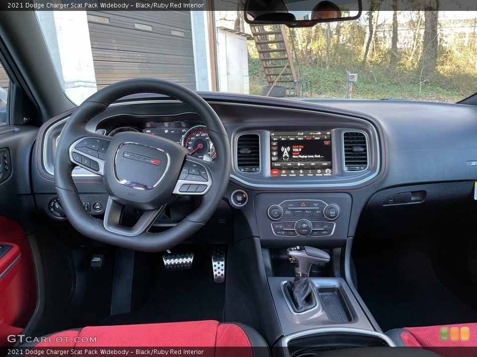 Black/Ruby Red Interior Dashboard for the 2021 Dodge Charger Scat Pack Widebody #140621968