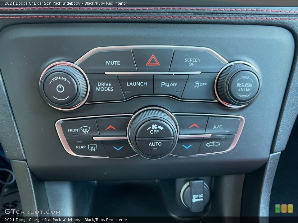 Black/Ruby Red Interior Controls for the 2021 Dodge Charger Scat Pack Widebody #140622100