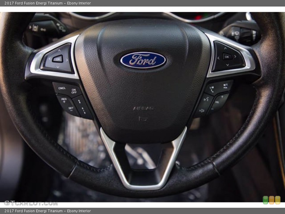 Ebony Interior Steering Wheel for the 2017 Ford Fusion Energi Titanium #140623050