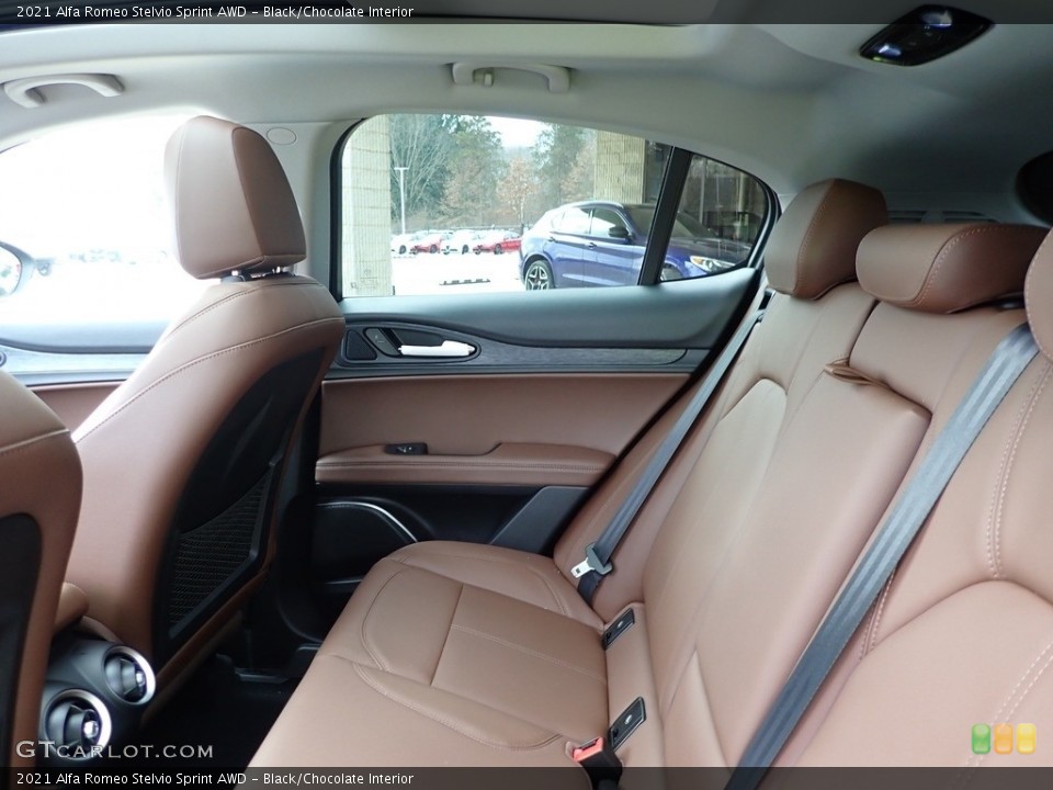 Black/Chocolate Interior Rear Seat for the 2021 Alfa Romeo Stelvio Sprint AWD #140624864