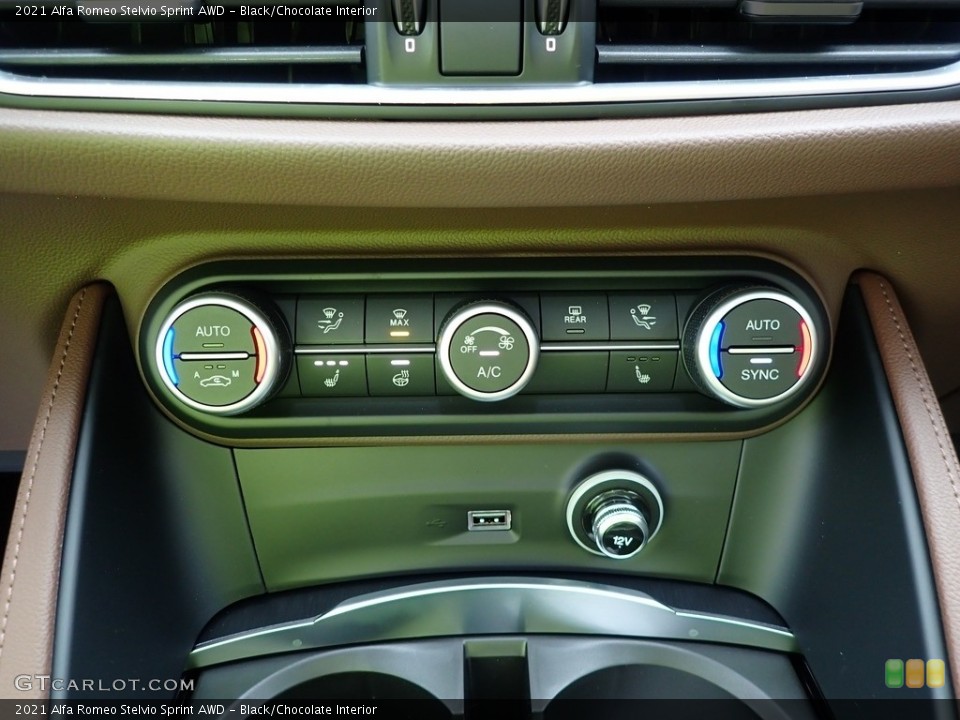 Black/Chocolate Interior Controls for the 2021 Alfa Romeo Stelvio Sprint AWD #140624966