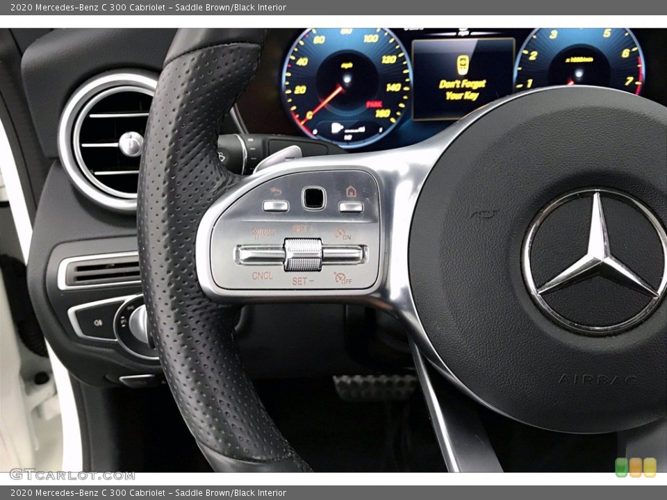 Saddle Brown/Black Interior Steering Wheel for the 2020 Mercedes-Benz C 300 Cabriolet #140625359