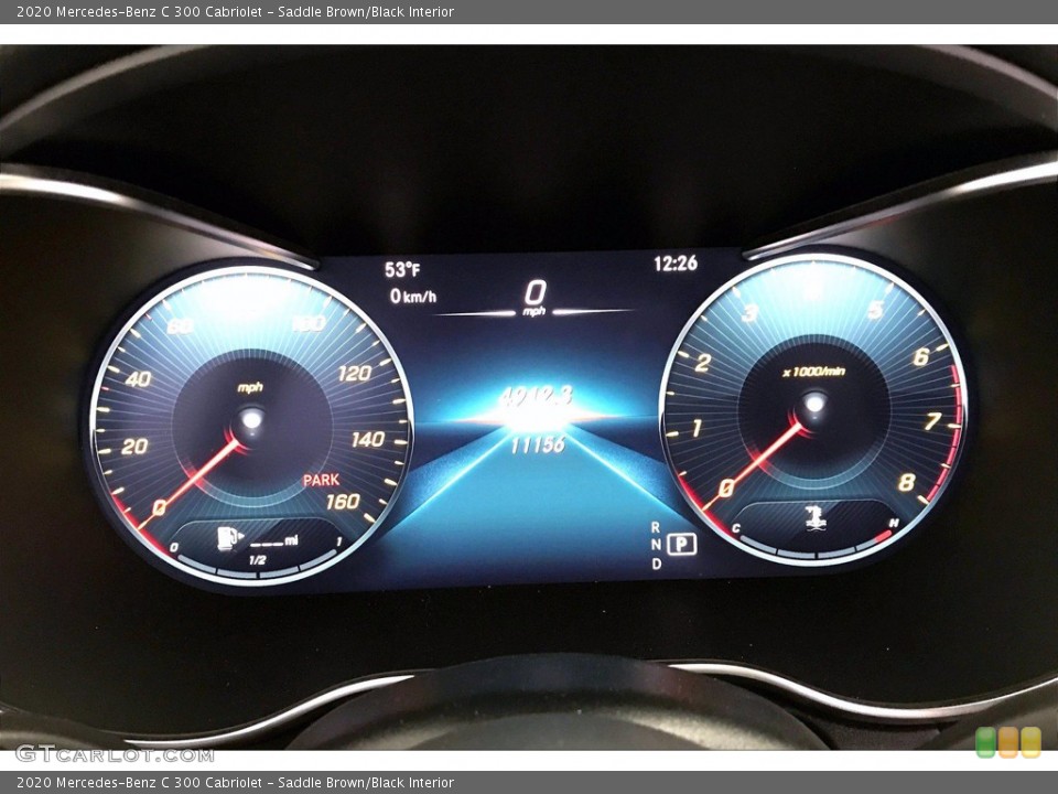 Saddle Brown/Black Interior Gauges for the 2020 Mercedes-Benz C 300 Cabriolet #140625422