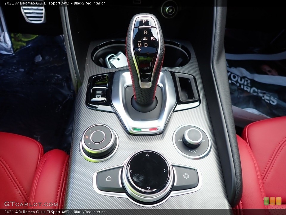 Black/Red Interior Transmission for the 2021 Alfa Romeo Giulia TI Sport AWD #140626493