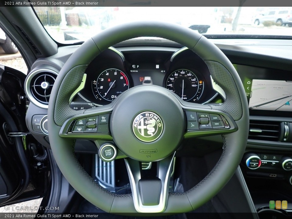 Black Interior Steering Wheel for the 2021 Alfa Romeo Giulia TI Sport AWD #140628338