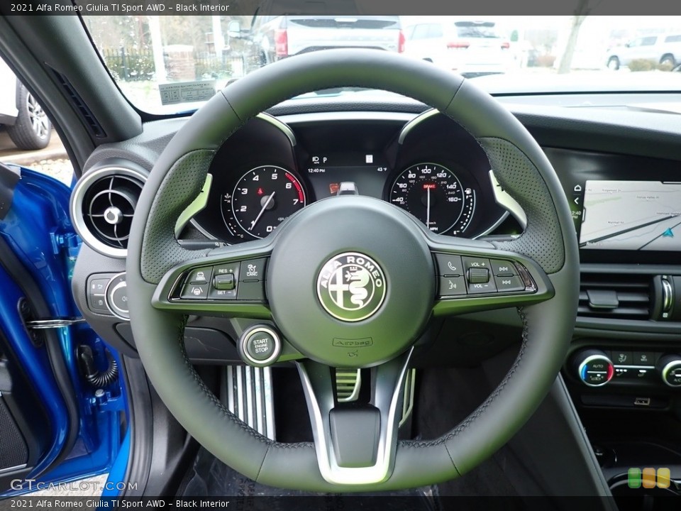 Black Interior Steering Wheel for the 2021 Alfa Romeo Giulia TI Sport AWD #140628811